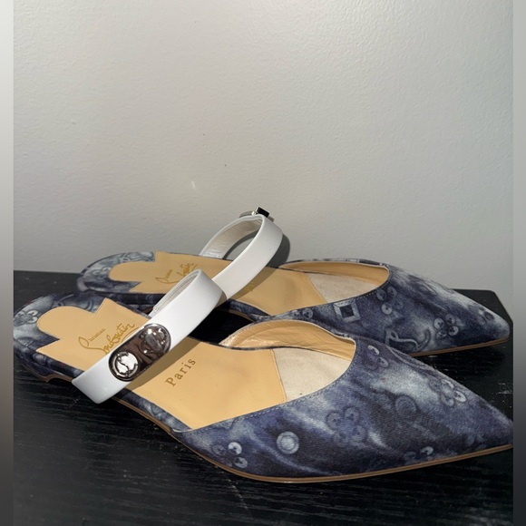 Christian Louboutin Denim Flat Mules - Picture 5 of 5